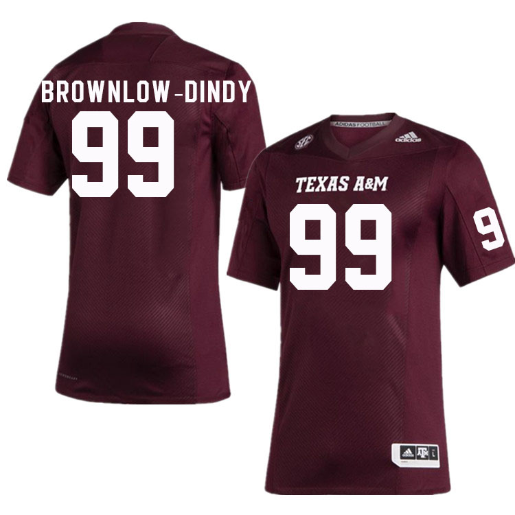 Men #99 Gabriel Brownlow-Dindy Texas A&M Aggies College Football Jerseys Stitched Sale-Maroon